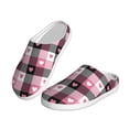 thumbnail image 2 of Lsque Heart Plaid Pattern Womens Comfort Cotton on Scuff With Memory Foam and Anti-skid Sole Slipper-39/40, 2 of 7
