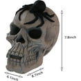 thumbnail image 2 of Durable Demon Skull Decoration for Fireplaces and Fire Pits, High-Temperature Resistant, Elegant Black & White Design, 2 of 9