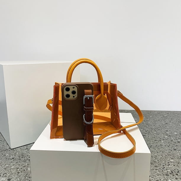 Bolso de hombro tipo bandolera transparente de PVC a la moda para mujer, minide mano transparentes