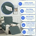 thumbnail image 3 of Hemvt 100% Waterproof Recliner Covers for Large Recliner Chair, Non-Slip Lift Recliner Chair Covers with Storage Pockets, Anti-Skid Backing and Elastic Straps, Dark Gray, 28'', 3 of 6