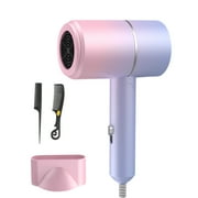 Ohufall Silent Ionic Hair Dryer Blue Light Gradient Hot Cold Wind Constant Temperature Household Professional Blow Dryer