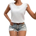 thumbnail image 2 of Babysbule Women's Lace Trim Sleeveless Tank Top Open Back V-Strap Casual Summer Blouse for Daily Dating Vacation and Party Wear, 2 of 5