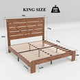 thumbnail image 7 of King Size Platform Bed Frame, Solid Wood Platform Bed with Headboard, Noise Free, No Spring Box Spring Needed, Easy Assembly, Vintage Brown, 7 of 7