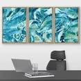 thumbnail image 2 of wall26 Framed Canvas Print Wall Art Set Blue,Teal &amp; Green Geometric Pattern Collage Abstract Shapes Illustrations Modern Art Chic Colorful Ultra for Living Room, Bedroom, Office - 24"x36&quo, 2 of 5