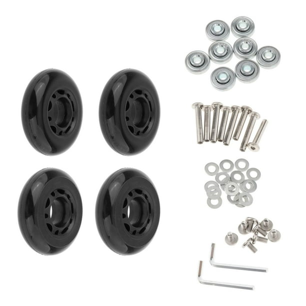 Ruedas de repuesto para maleta, ruedas giratorias de metal PU, juego de reparación antideslizantes 63X18mm