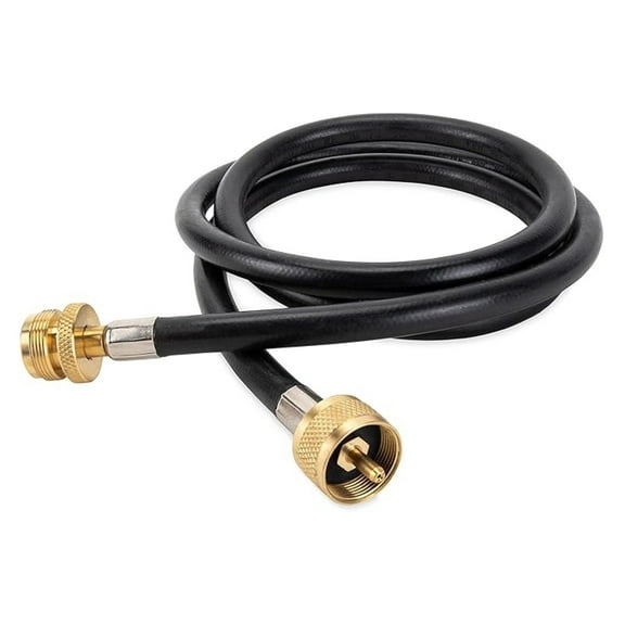 5' Propane Extension Hose - Cameo LP Gas Hose 1”-20 Male to Female - RV Propane Adapter for 1lb Cylinder Appliances, Motorhome, Tees & Distribution Trees