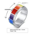 thumbnail image 4 of Rotatable Ring For Men Women Rainbow Gay LGBT Pride Couple Unisex Ring Stainless Steel, 4 of 7
