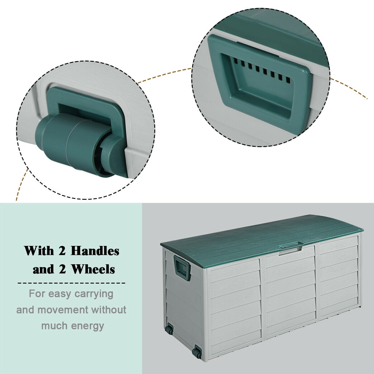 Gymax 70 Gallon Outdoor Patio Deck Storage Box Tool Box Container