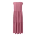 thumbnail image 6 of COMVALUE Dresses for Women 2026 Summer V Neck Sleeveless Maxi Dress Casual Boho Sundress Modest Beach Long Dress (Pink, XL), 6 of 6