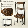thumbnail image 2 of Ladder Vanity Desk Set with Flip Top Mirror and Cushioned Stool, 2 of 5