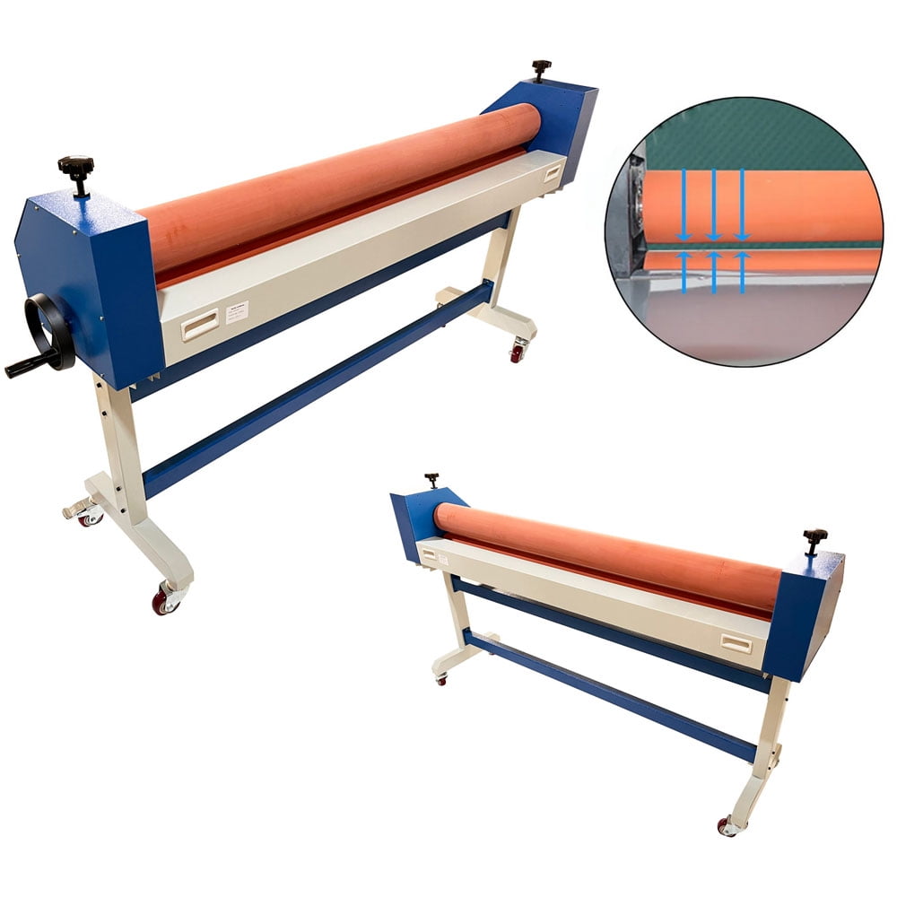 Preasion 63" Manual Cold Laminating Machine Vinyl Photo Film Laminator with Soft Rubber Roller