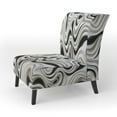 thumbnail image 3 of Designart "Black White Opt Art Optical Euphony I" Black Stripe Upholstered Accent Chair - Modern Arm Chair For Bedroom, 3 of 5
