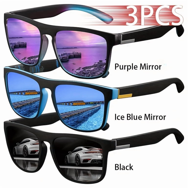 Set of 3 Stylish Retro Unisex Square Glasses for Men And Women