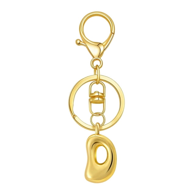 Hearth & Gear Custom Letter Keychain Key Ring For Initial Charm With Sturdy Metal Loop And Easy To Find Design For And Luggage