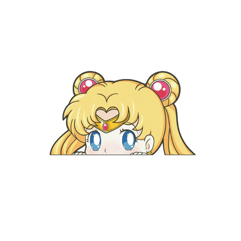 Sailor Moon Cartoon Anime Stickers, Peeker Funny Car Stickers, Peeking  Vinyl Stickers, Windows Waterproof Decals(14x11cm Type 10) 