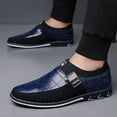 thumbnail image 6 of Men's Casual Loafers Leather Simple Comfort Dress For Walking Breathable Slip-on Fashion Handmade Shoes Blue 15 US, 6 of 7