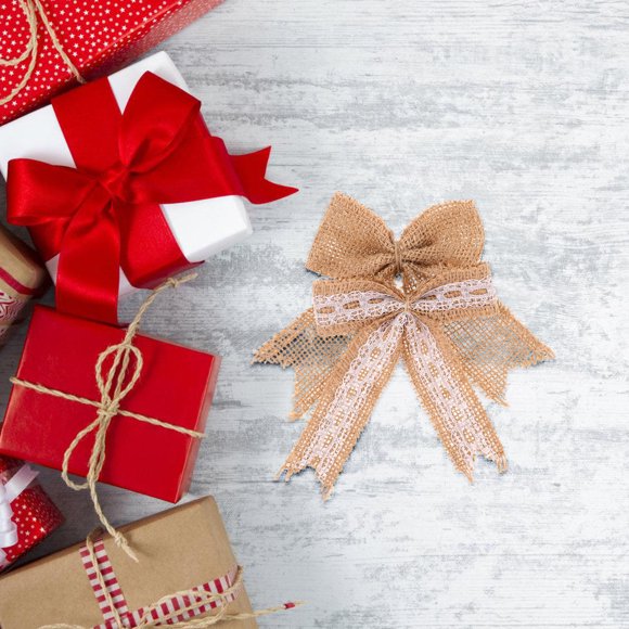 WEUVEB 12Ud Decorativos De Arpillera Para Adornos De Guirnaldas Y Árboles Navideños