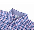 thumbnail image 3 of Bienzoe Boy's Cotton Plaid Roll Up Button Down Shirts Rose/Marine 7/8, 3 of 9