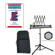 Band Directors Choice Educational Bell Kit Pack Patriotic Favorites Deluxe w/Carry Bag, Drum Practice Pad & Sticks & Patriotic Favorites Band Folios Book