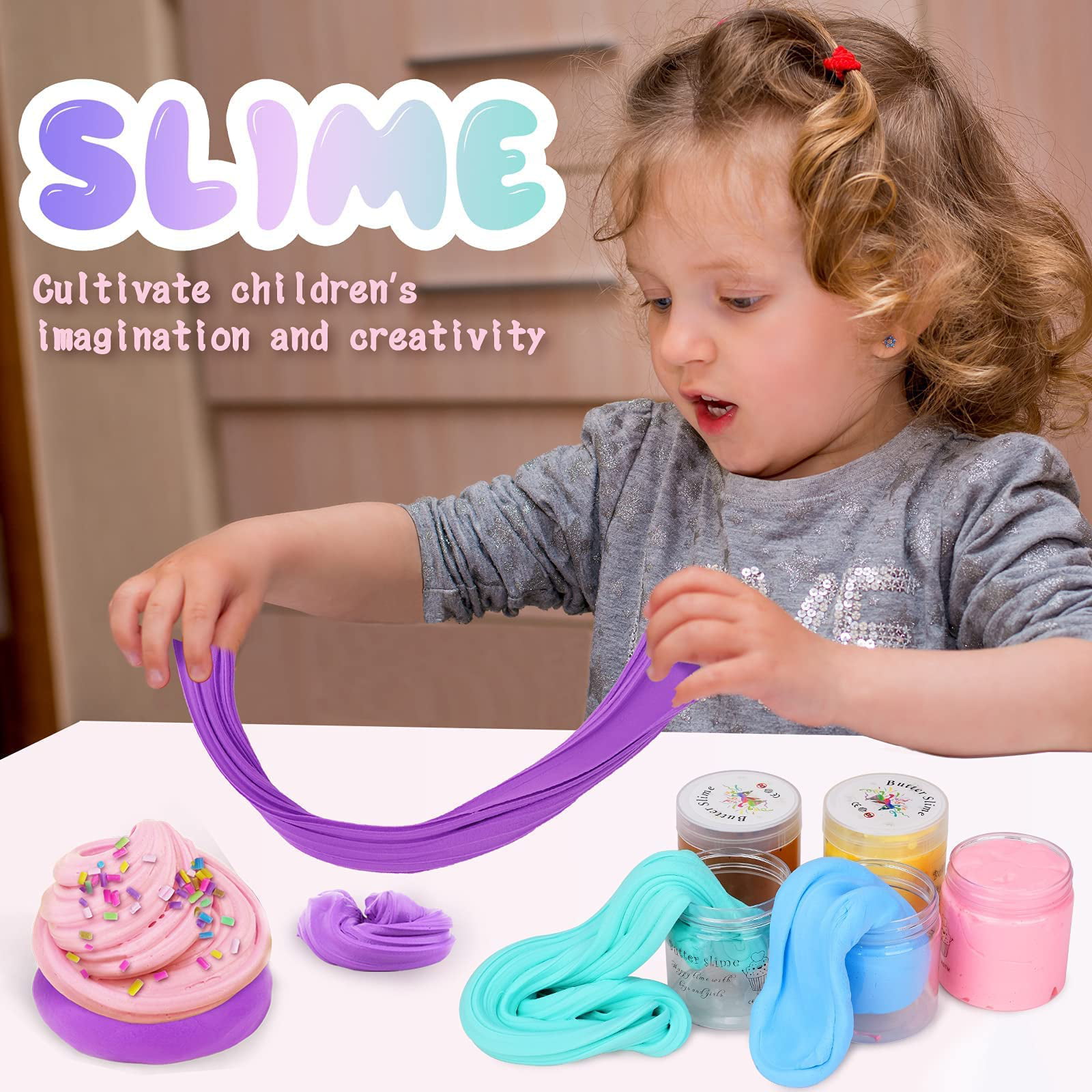 Buy Butter Slime Kit for Girls 70ml Fluffy Butter Slime and Cloud Slime  Cheap, Slime Scents Fruit for Kids Aromatherapy DIY Slime Toy, for Autistic  ADHD HDD Kids Adults, Mom Gifts for