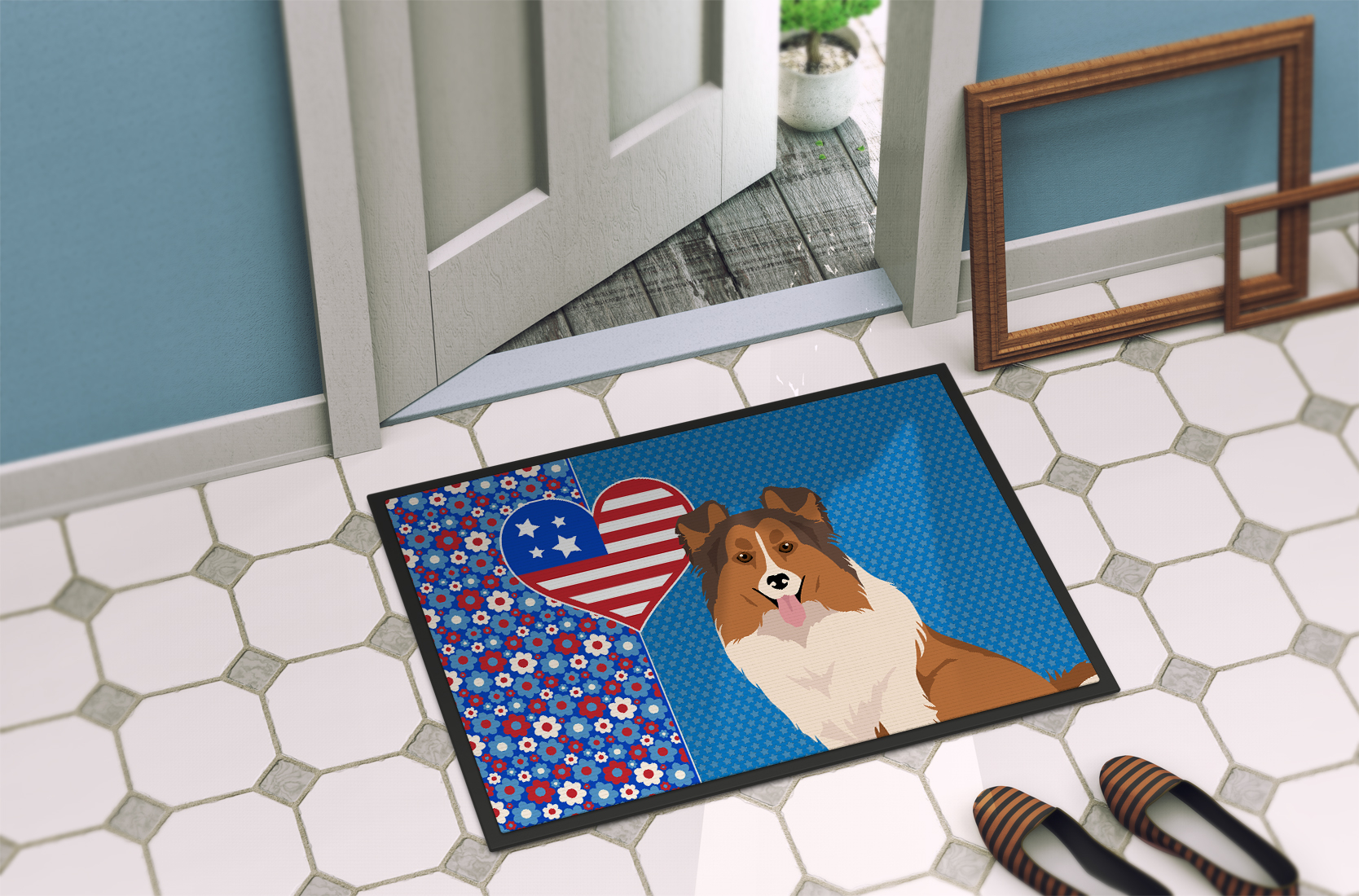 Sable Sheltie Indoor or Outdoor Mat 24x36