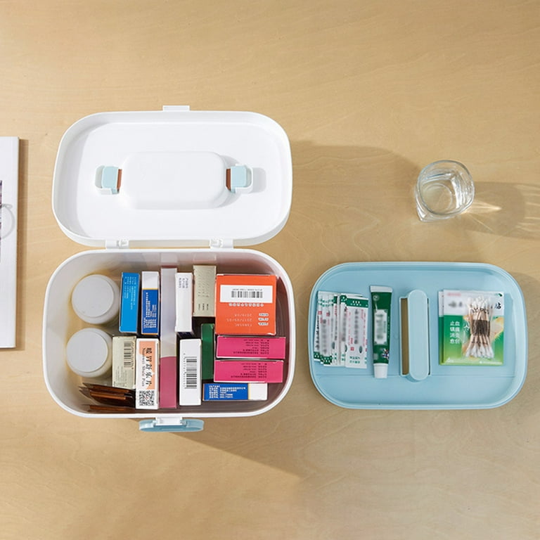  Toyvian First Aid Medicine Cabinet Box Portable Plastic Drug  Pill Holder Divider Storage Case Prescription Bottle Organizer for Home  Office Car Travel (M) : Baby