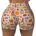 thumbnail image 2 of Fotbe Fall Thanksgiving Shorts Sin Costuras – Shorts Deportivos de Cintura Alta para Mujer, Elásticos para Gimnasio, Yoga, Running o Ciclismo-XX-Large, 2 of 8