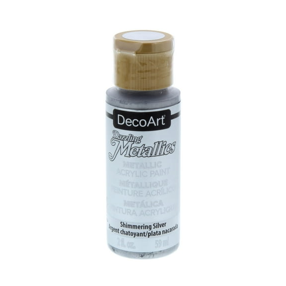 DecoArt Dazzling Metallics Acrylic Color, 2 oz., Shimmering Silver