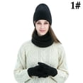 thumbnail image 2 of Hat Scarf Gloves Set Classic Unisex Thermal Gloves Loop Scarf Ribbed Knit Cap, 2 of 10