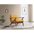 thumbnail image 5 of Omax Decor Zola Solid Wood and Fabric Accent Armchair in Walnut and Mustard, 5 of 6
