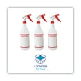 thumbnail image 2 of (2 pack) Boardwalk Trigger Spray Bottle, 32 Ounce, Clear and Red, HDPE, 3/Pack, 2 of 8
