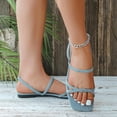 thumbnail image 6 of BADHUB Women's Strappy Sandals Square Toe Dressy Summer Cute Vacation Ankle Strap Slip on Walking Sandal Shoes Light Blue 38, 6 of 6