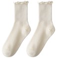 thumbnail image 2 of Calcetines blancos con borde en las orejas, calcetines finos de verano, zapatos Mary Jane de Lolita para mujer, calcetines de encaje de longitud media, 2 of 2
