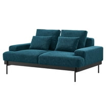 Loveseat Sofa Couch, Azure Navy Blue, Fabric, Living Kitchen Cafe Bistro Hospitality Restaurant, Modern Contemporary HB34541