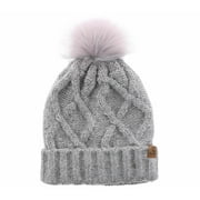 Bearpaw Cable Knit Beanie | BP234OSBTNHGY Grey