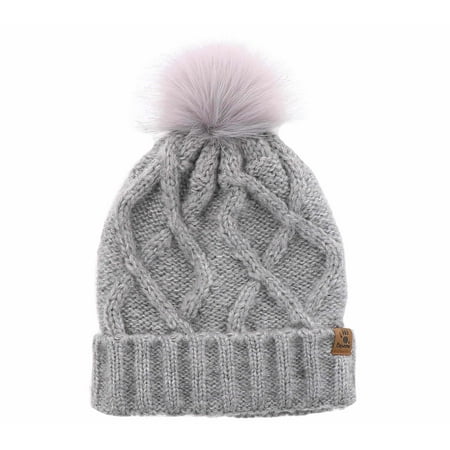 Bearpaw Cable Knit Beanie | BP234OSBTNHGY Grey