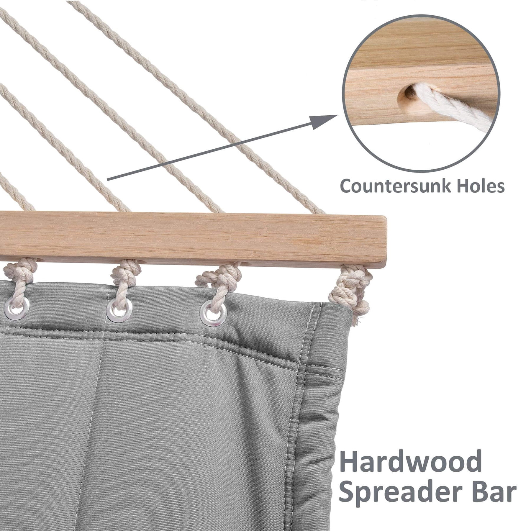 SUNCREAT Freestanding 2 Person Hammock with Stand, Stand Alone Hammocks for Outside, 475 lbs Capacity, Light Gray