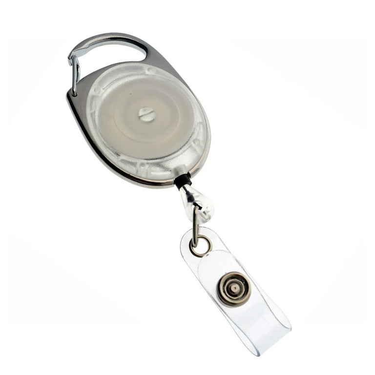 25 Pack - Specialist ID Carabiner Badge Reels - Retractable ID Card Holders  (White)