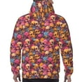 thumbnail image 7 of Pofeuu Skull blue daisy flower Print Mens Casual Hooded Collar Drawstring Hoodies Pullover Sweatshirts Casual Long Sleeve Shirts-X-Large, 7 of 7