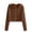 Brown, variant on Women's Zip Up Long Sleeve Workout Tops, Casual Drawstring Cropped Jackets for Women, Trendy Lightweight Sweaters for Gym, Running, and Going Out White 2XL