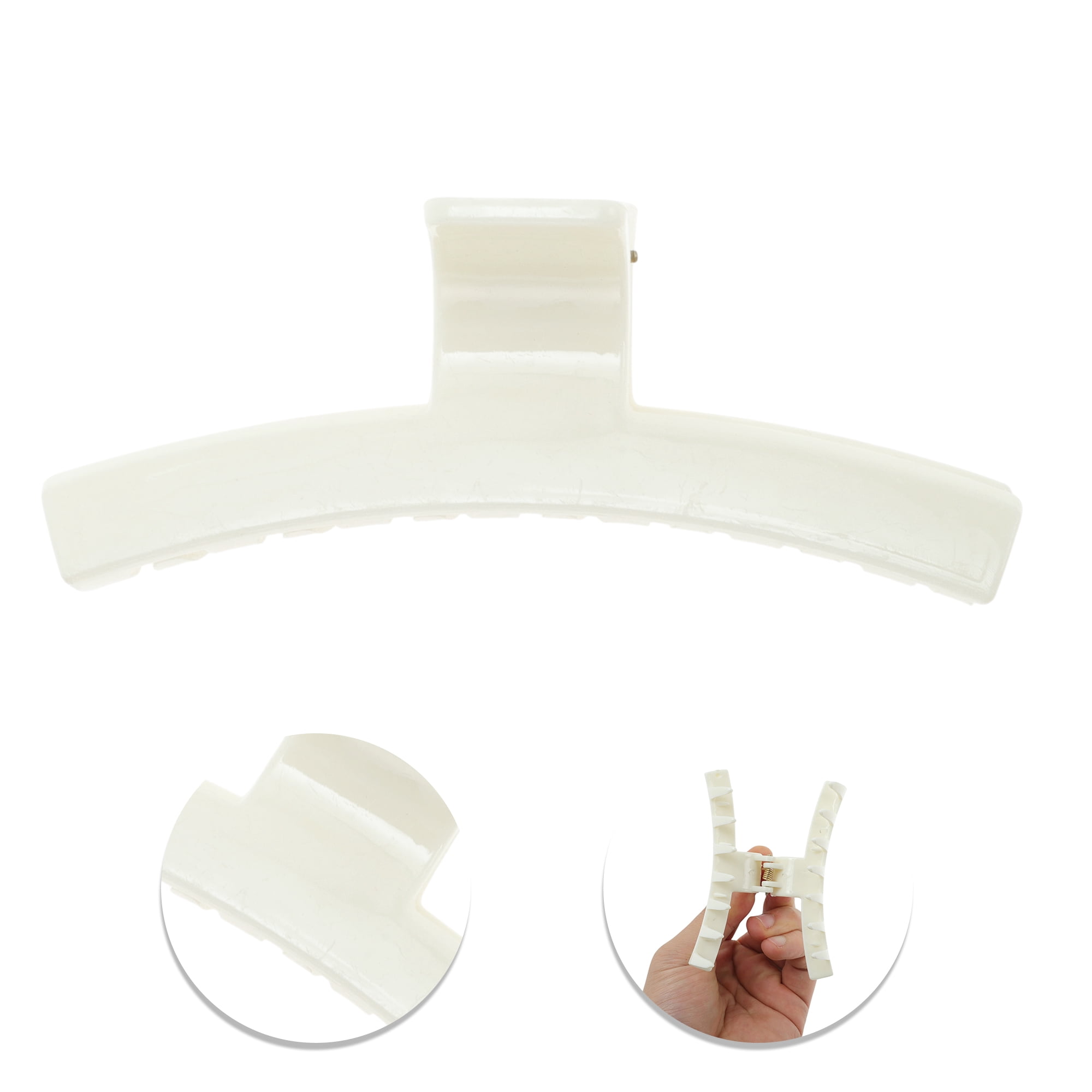 Unique Bargains Frosted Grace Hair Clips for Home Milky White 3 Pcs