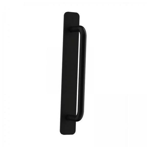 3x Manija de puerta autoadhesiva, manijas de gabinete autopegables, manijas de puerta de vaivén negras sin perforación para puerta de vidrio de inodor 3 piezas