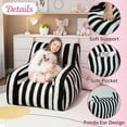 thumbnail image 2 of YINIX Teddy Kids' Compressed Foam Bean Bag Chair, Black, 2 of 5