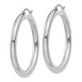 thumbnail image 2 of FB Jewels 14k White Gold Polished 4mm Lightweight Round Hoop Earrings, 2 of 3