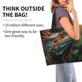 thumbnail image 2 of Bingfone Canvas Tote Bag for Women with Inner Pocket Aesthetic Cute Shopping Tote Bags Reusable Grocery Bags- Realistic Colorful Chameleon, 2 of 8