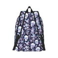 thumbnail image 2 of Honeii Skull flower crystal Print Canvas College Laptop Backpack, Durable Rucksack Travel Notebook Bag School Backpack Book Bag for Men Women-Small, 2 of 7