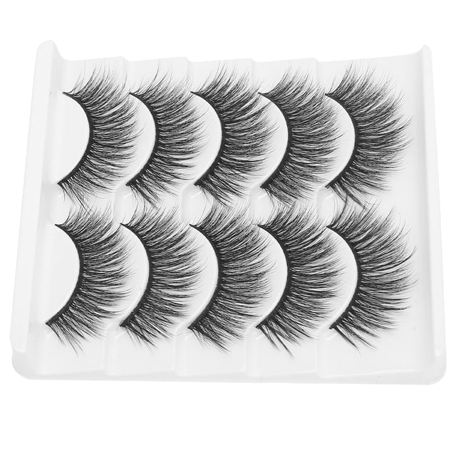 5 pares de maquillaje de escenario pestañas postizas rizadas densas gruesas pestañas postizas reutilizables Set005