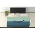 thumbnail image 2 of Whale Computer Mouse Pad, Big Blue Whale Half of It Swimming on the top of Ocean Sea Life Image, Rectangle Non-Slip Rubber Mousepad X-Large, 35" x 15", Pale Blue and Dark Blue, by Ambesonne, 2 of 2
