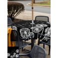 thumbnail image 5 of Outdoor Tablecloths with Umbrella Hole & Zipper, White Dandelion 54x54 Inch Square Tablecloths, Spring Flowers Botanical Vintage Black Waterproof Table Cloth, Patio/Pool/Picnic Table Covers, 5 of 8