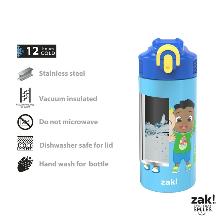 Zak Designs Antimicrobial 14-oz. Stainless Steel Vacuum Insulated Kids Riverside Bottle, 2-Piece Set (Hello Kitty)